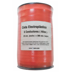 CINTA ELECTROPLASTICA 6 CONDUCTORES 20 MM X 200 MTS